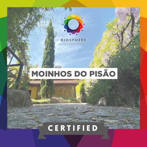 a poster for a museum with a picture of a garden at Moinhos do Pisão in Povoa Dao