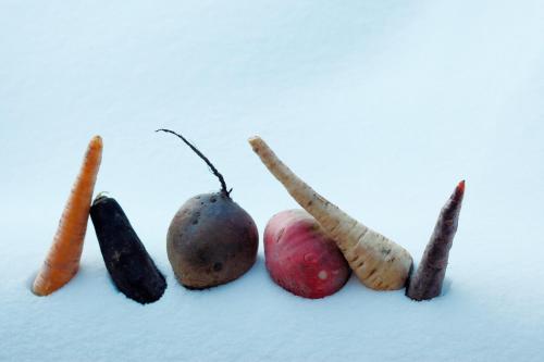 a group of different types of fruits and vegetables at Hôtel La Ferme du Chozal, Chalet de tradition in Hauteluce
