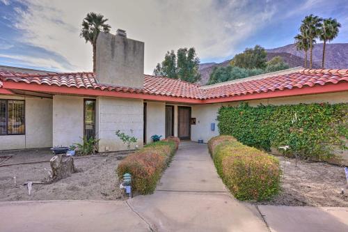 a house with a red roof and a driveway at Borrego Springs Getaway with Private Pool and Views! in Borrego Springs