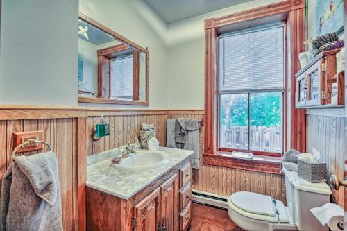 A bathroom at Historic Apartment - Half Mi to Lake Champlain!