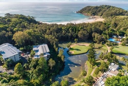 an aerial view of the resort and the ocean at Club Wyndham Coffs Harbour, Trademark Collection by Wyndham in Coffs Harbour