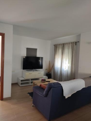 Televízia a/alebo spoločenská miestnosť v ubytovaní Apartamento Dúplex El Monumento