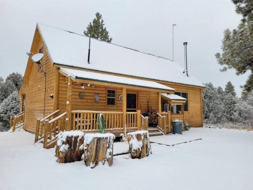 Log Cabin Zion Retreat. Walking distance to East Zion Trails v zimě