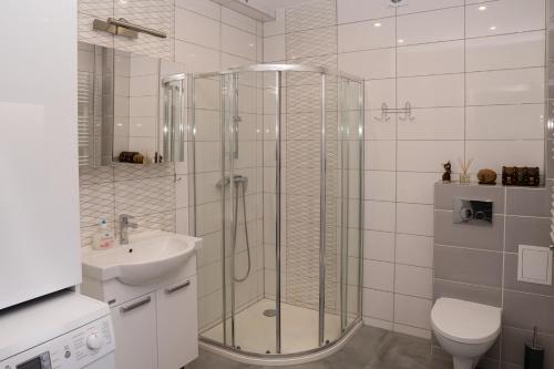 Kúpeľňa v ubytovaní Domek całoroczny w Karkonoszach