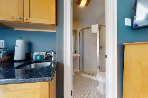 een badkamer met een wastafel en een toilet bij Cozy Downtown Boston Studio, #45 in Boston