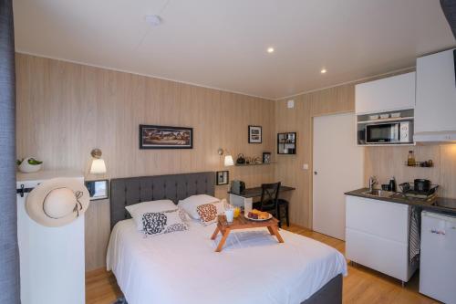 Kuchyň nebo kuchyňský kout v ubytování Les Suites d'Aliénor-Suite Mimosa