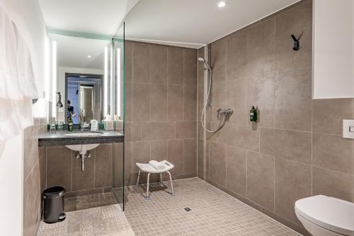 Koupelna v ubytování Hotel am Rüssel
