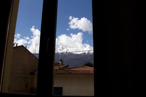 a view of the sky from a window at La Casa Sul Sasso In town serviced accommodations in Dervio