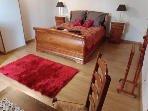 Katil atau katil-katil dalam bilik di La Briarde chambre d'hôtes double seule