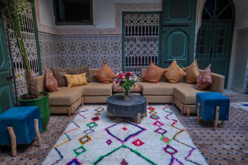 Posezení v ubytování Riad Les Oliviers & Spa
