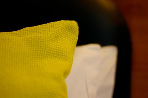 a close up of a yellow sock on a chair at Pitbauchlie House Hotel - Sure Hotel Collection by Best Western in Dunfermline