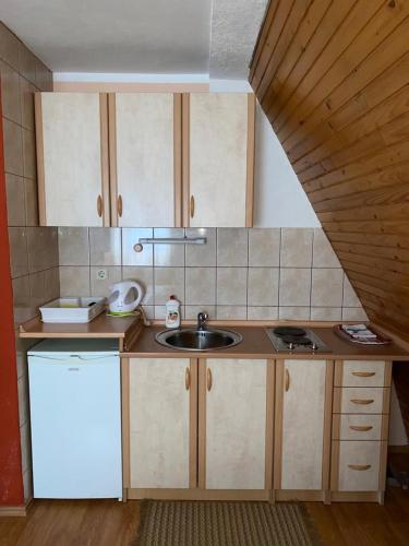 a kitchen with a sink and a counter top at Apartmani Marija in Jahorina