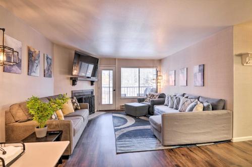 a large living room with couches and a fireplace at Sweet Skiers Escape Less Than Half-Mile to the Slopes! in Brian Head