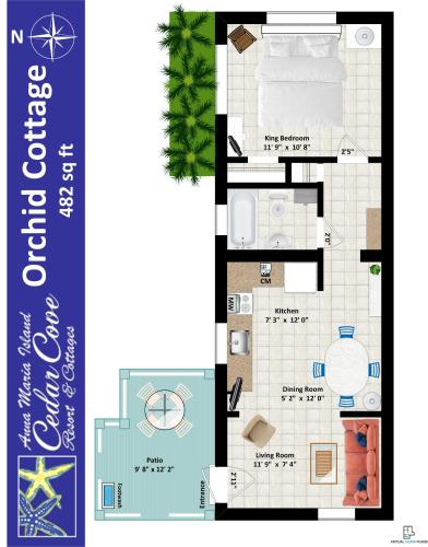 a floor plan of a house at Cedar Cove Resort & Cottages in Holmes Beach