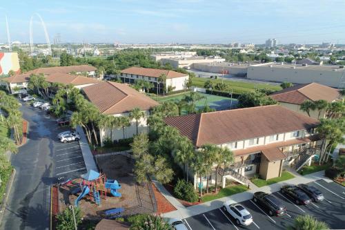 an overhead view of a city with a street and buildings at Club Wyndham Orlando International in Orlando