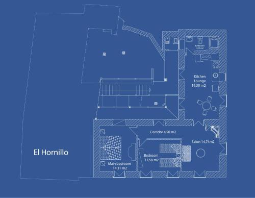 De plattegrond van Casa rural El Hornillo
