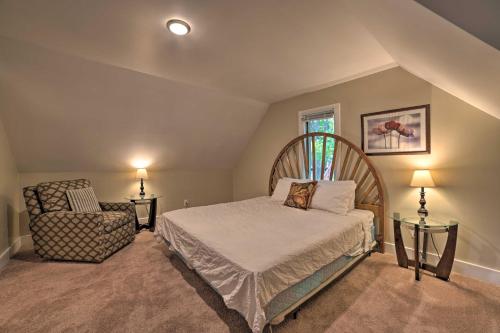 A bed or beds in a room at Manistee House Less Than 1 Mile from Lake Michigan!