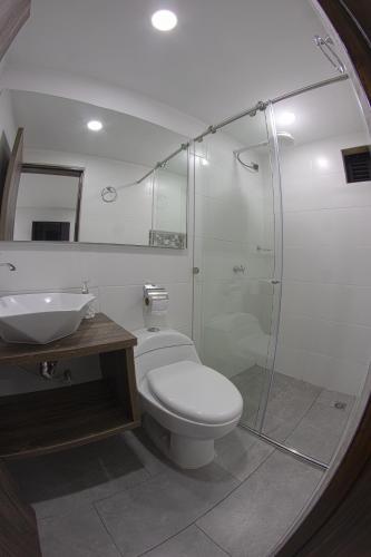 Uma casa de banho em Nómada Hospedaje