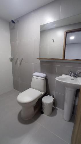 Koupelna v ubytování Hotel Andina Blue