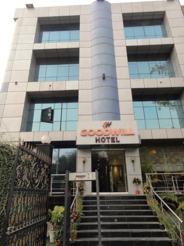a hotel with the entrance to the hotel at GOODWILL HOTEL in New Delhi