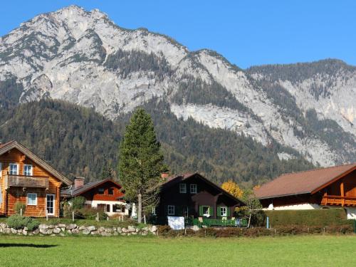 a group of houses in front of a mountain at Apartment Ennstalblick by Interhome in Weyern