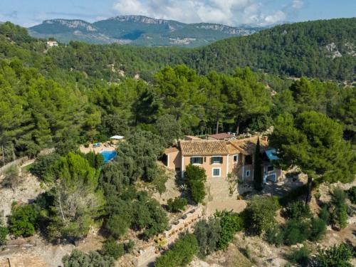 an aerial view of a house in the mountains at Holiday Home S'Hort des Verger by Interhome in Esporles