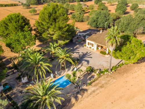 an aerial view of a house with a swimming pool at Holiday Home Morla by Interhome in Porreres
