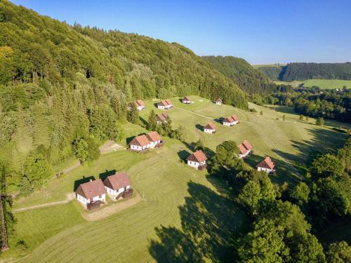 an aerial view of a group of houses on a hill at Holiday Home Stárkov by Interhome in Stárkov