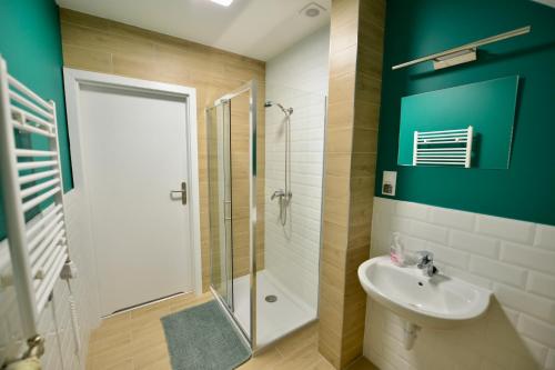 Kúpeľňa v ubytovaní Pokoje Gościnne u Klimosza