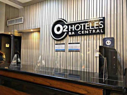 a hotel sign on the wall of a store at O2 Hotel Buenos Aires in Buenos Aires