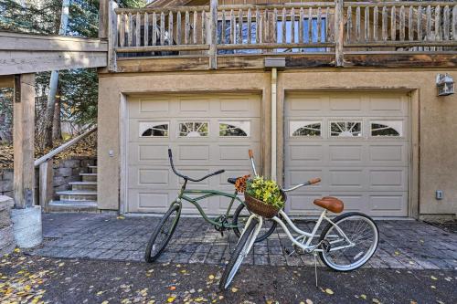 a bike parked in front of a garage at Ketchum Couples Retreat 1 Mi to Sun Valley! in Ketchum