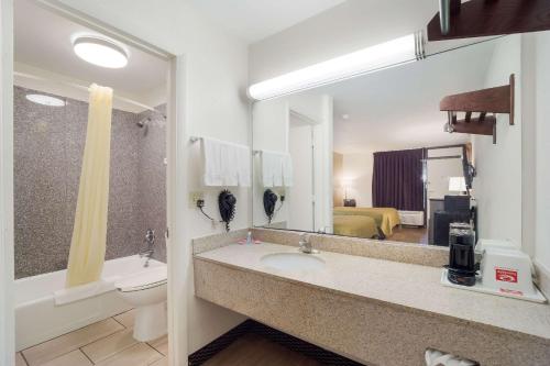 Econo Lodge tesisinde bir banyo