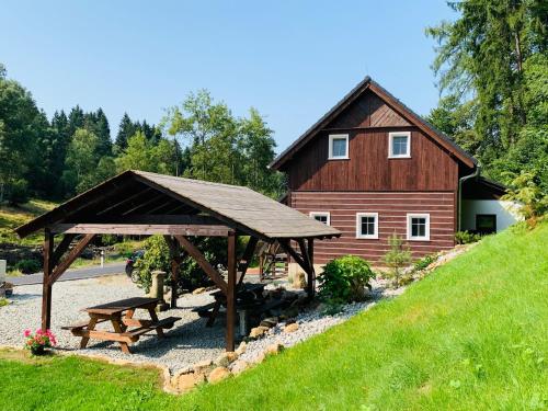 Zahrada ubytování Apartmány Jetřichovice - České Švýcarsko