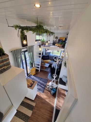 an overhead view of a tiny house with a staircase at Sunset Tiny House GbR in Neuendorf