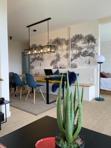 Χώρος καθιστικού στο Appartement de standing vue mer 63 m2