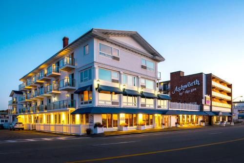 a large building on the corner of a street at Ashworth by the Sea in Hampton