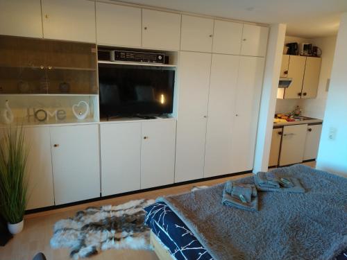 Η κουζίνα ή μικρή κουζίνα στο Mailin`s Apartment inkl Oberstaufen Plus Card