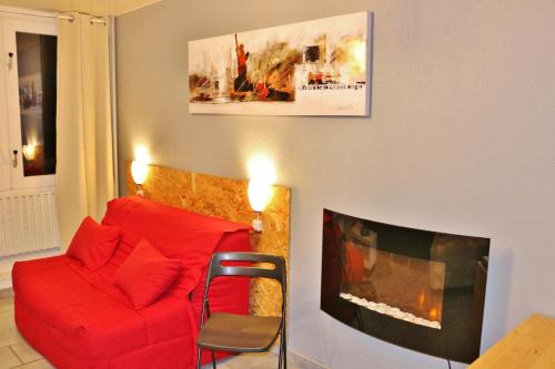 Χώρος καθιστικού στο Studio pied de pistes avec place de parking privé extérieure LA MONGIE TOURMALET - Pic du midi