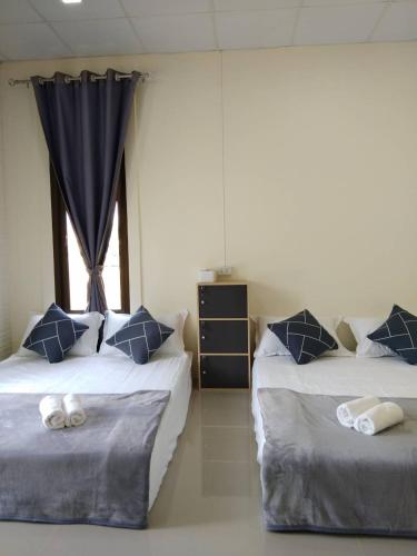 Postel nebo postele na pokoji v ubytování บ้านขวัญกมล