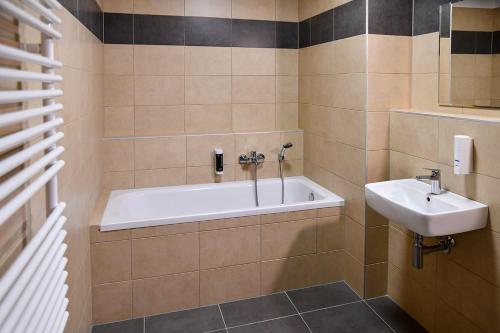 Koupelna v ubytování Hotel Fabrika