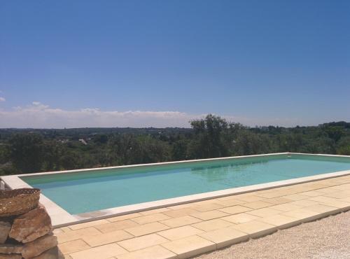 a swimming pool with a view of the countryside at Agriturismo Antonelli Piangevino in Monopoli