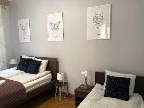 En eller flere senge i et værelse på Bankowa 8 Guest Rooms