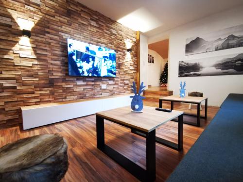 TV a/nebo společenská místnost v ubytování Alpenchalet Dona