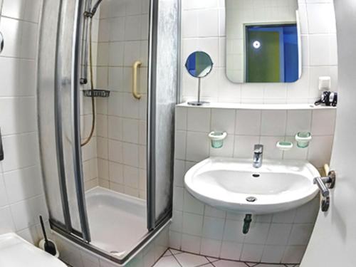 Koupelna v ubytování Feriendomizil Seepark