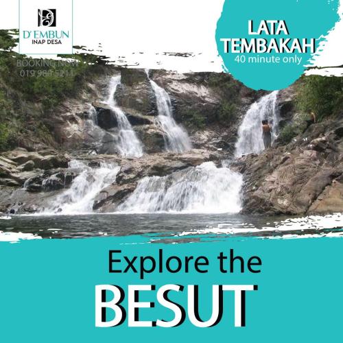 a book cover of explore the biscuit with a waterfall at D'EMBUN INAP DESA BESUT in Kampung Raja