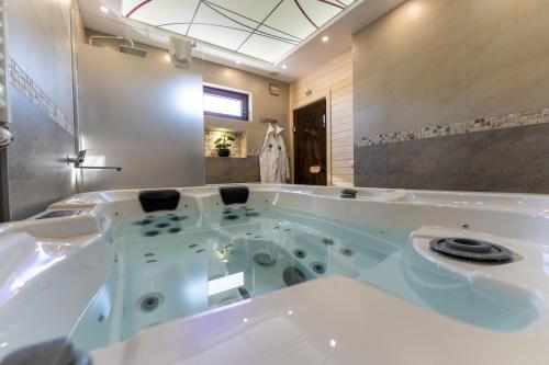 a large bathroom with a large tub in a room at Central Park Home Spa in Arandjelovac