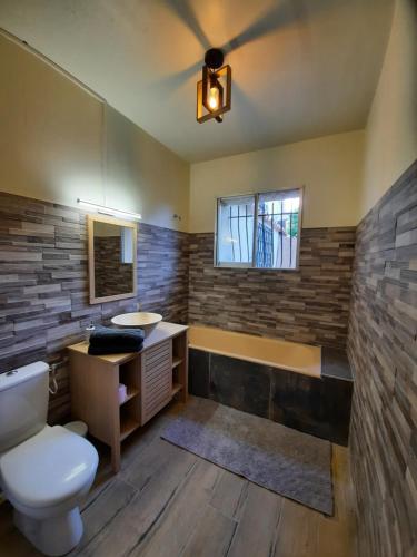een badkamer met een toilet en een wastafel bij Rêves de vie Studio Morgiou avec terrasse et parking privé in Cassis