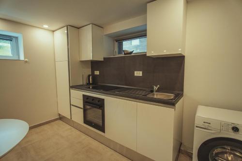 Kuchyňa alebo kuchynka v ubytovaní APARTMANI INFINITY