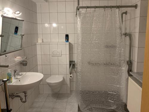 A bathroom at Zum Bergschlösschen