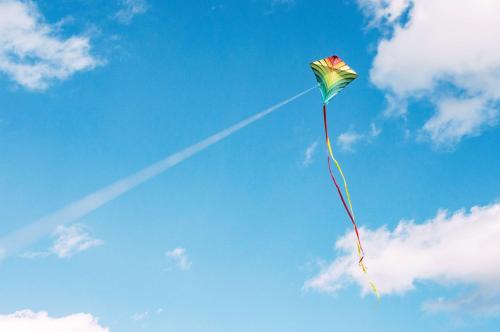 a kite flying in the sky in the sky at Radisson Blu Azuri Resort & Spa in Roches Noires